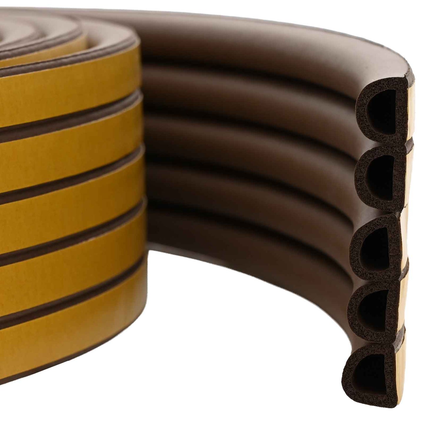 Selvklebende vindusforsegling Brun 14 x 12 mm 25 m EPDM Skum