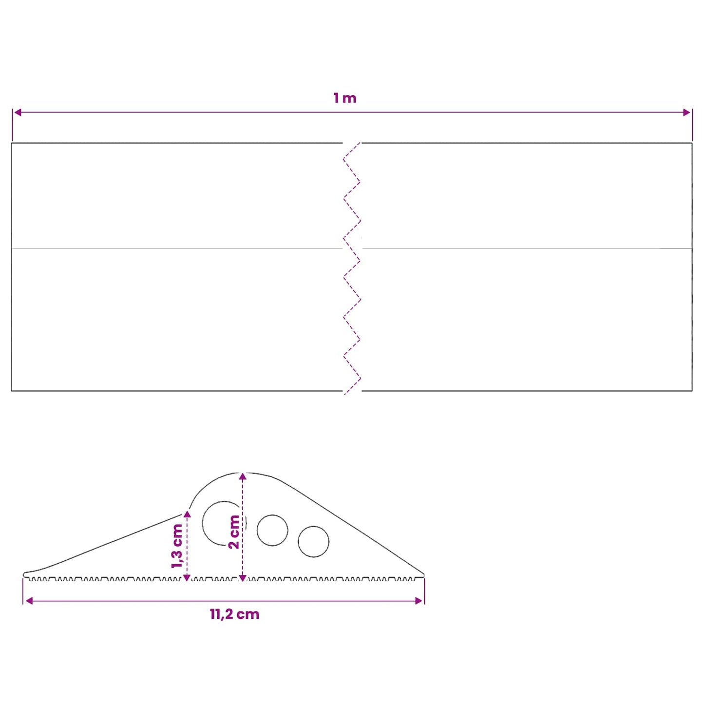 Garasje gulvforsegling Svart 112 x 20 mm 1 m EPDM-gummi