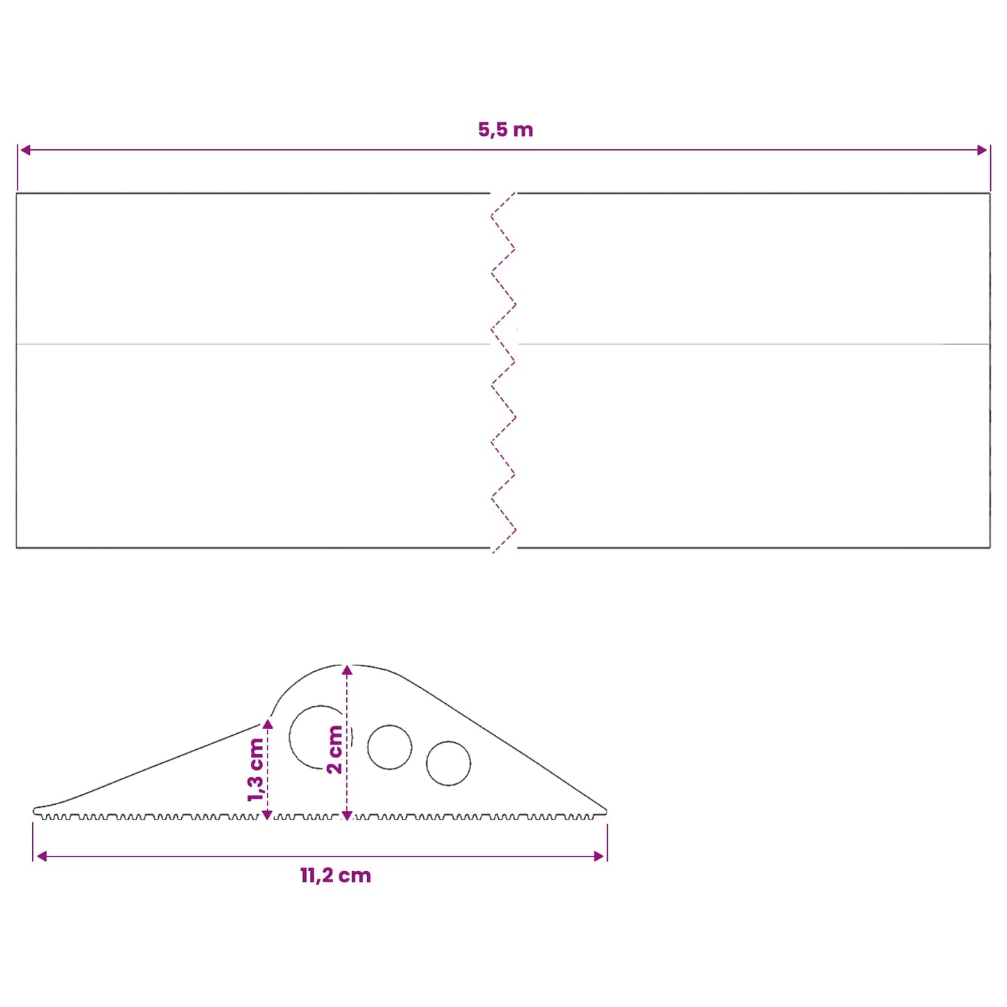 Garasje gulvforsegling Svart 112 x 20 mm 5,5 m EPDM-gummi