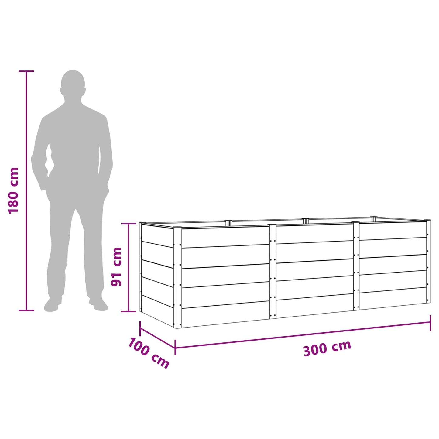 Høybed Brun 300 x 100 x 91 cm