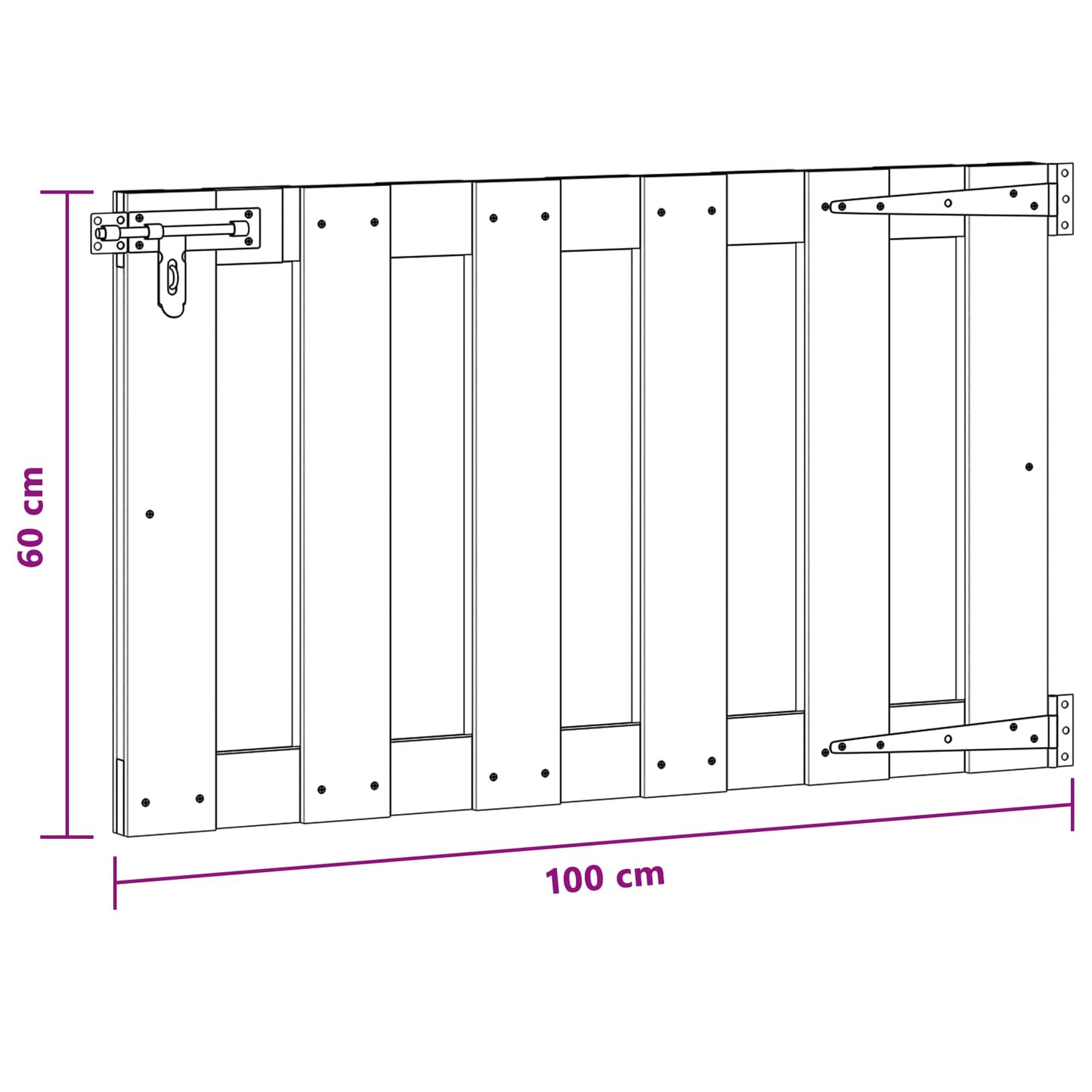 Hageport 100 x 60 cm WPC og Aluminium Svart
