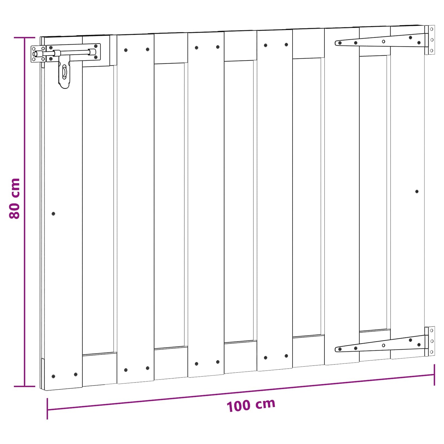 Hageport 100 x 80 cm WPC og Aluminium Svart