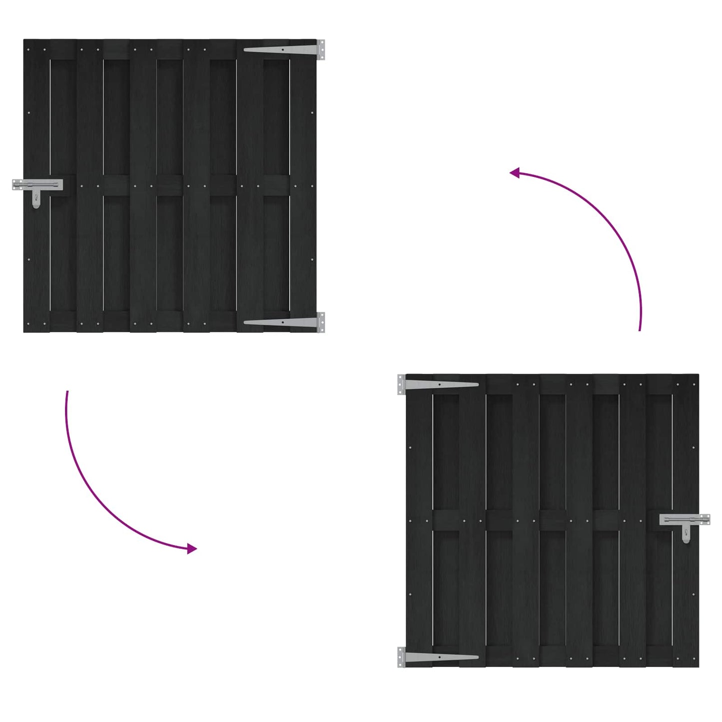 Hageport 100 x 100 cm WPC og Aluminium Svart