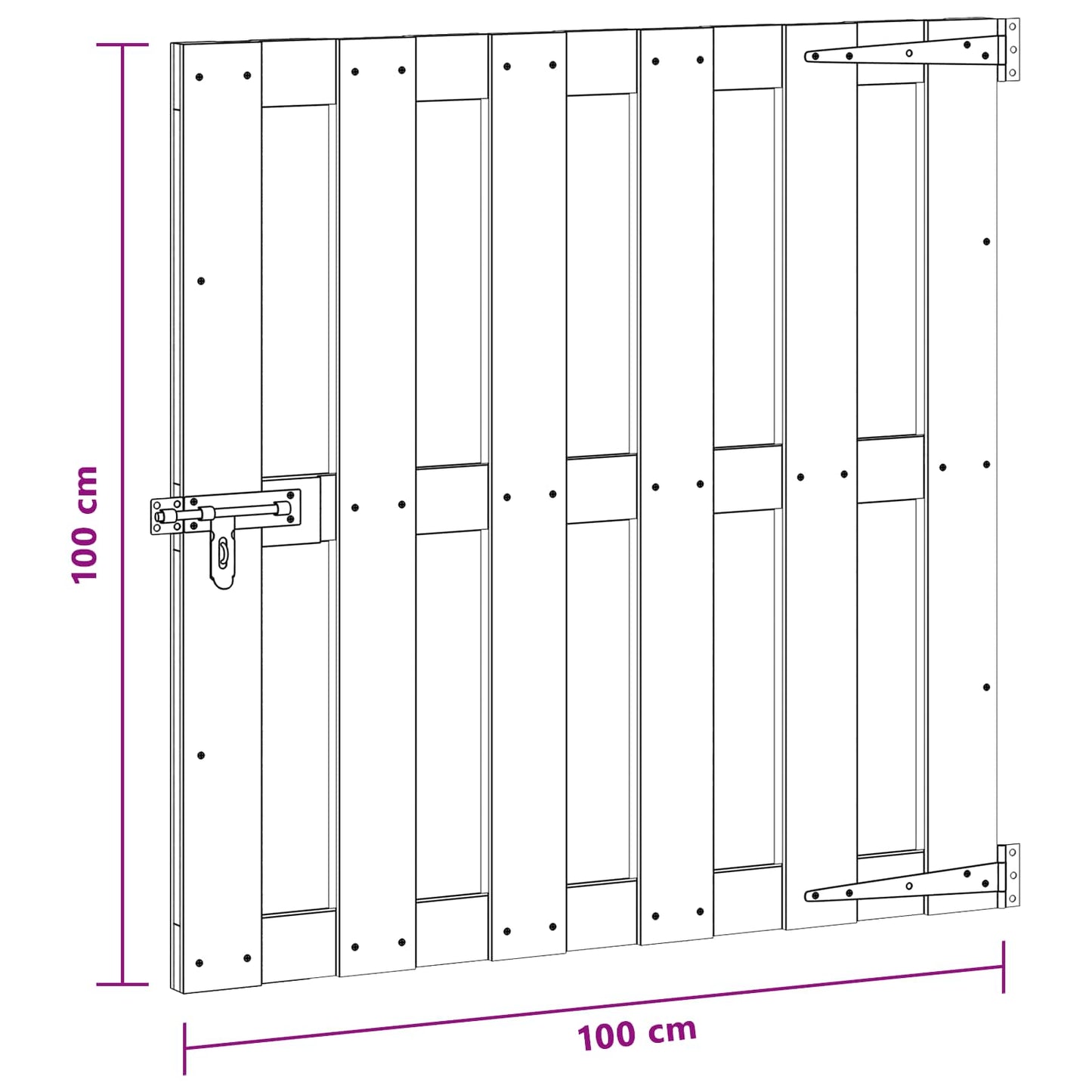 Hageport 100 x 100 cm WPC og Aluminium Svart