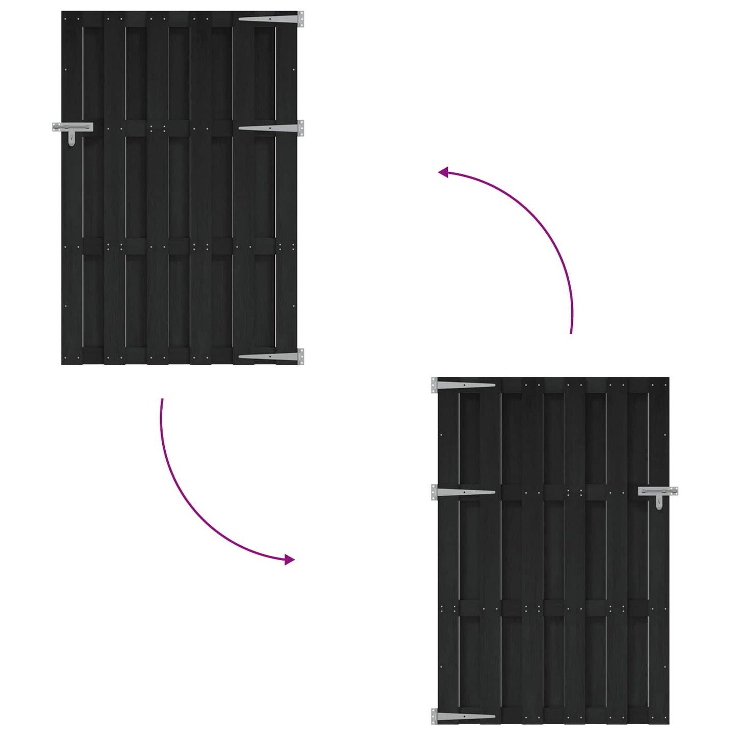 Hageport 100 x 150 cm WPC og Aluminium Svart