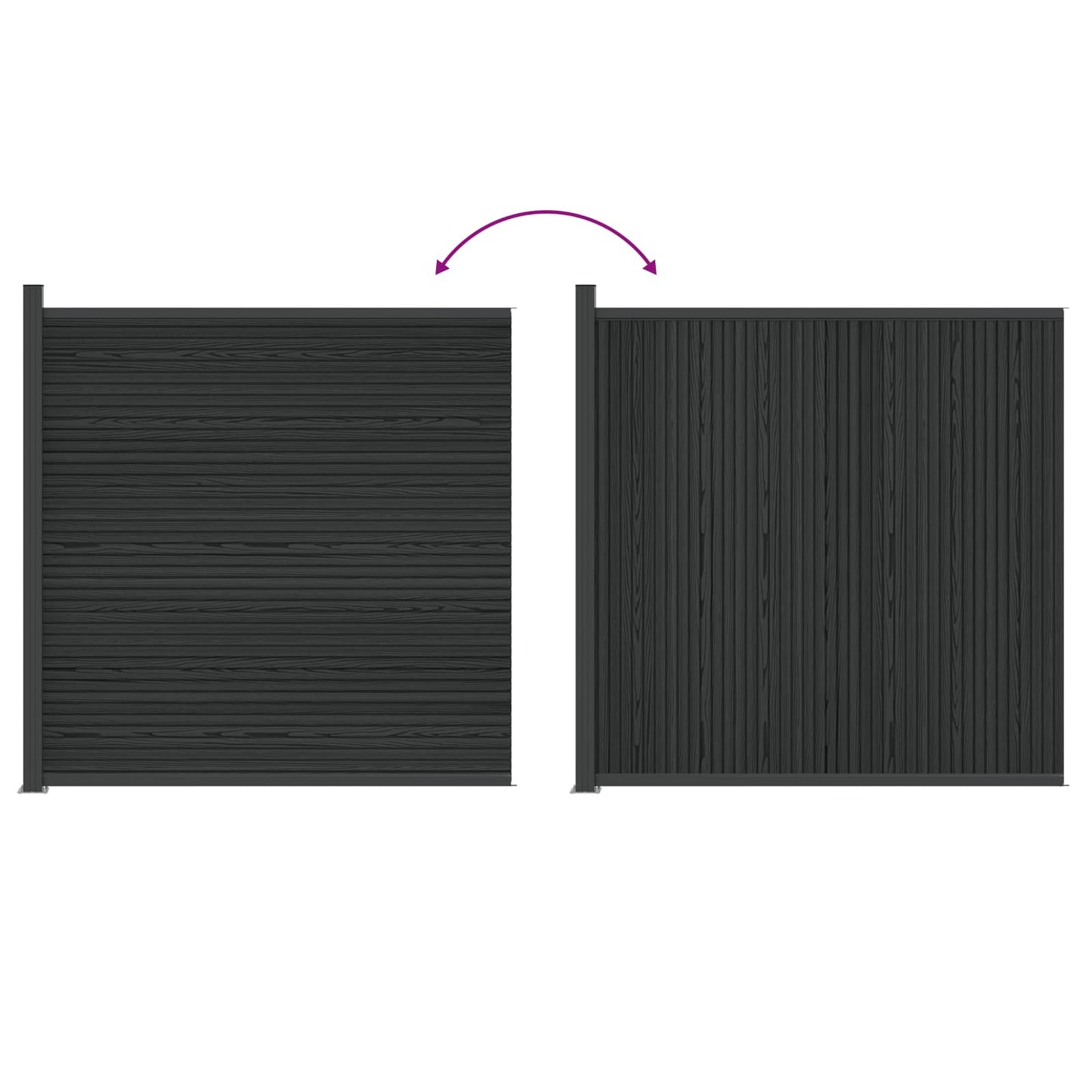 Gjerdeplate WPC og Aluminium Svart