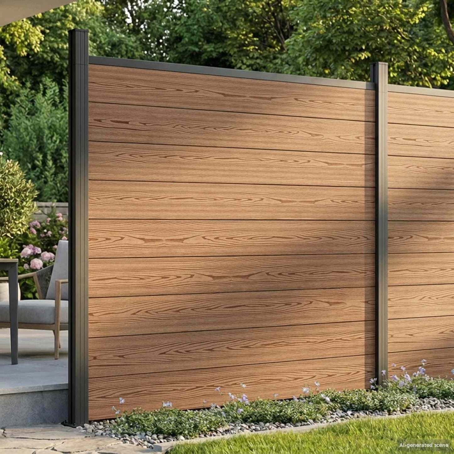 Gjerdeplate WPC og Aluminium Brun