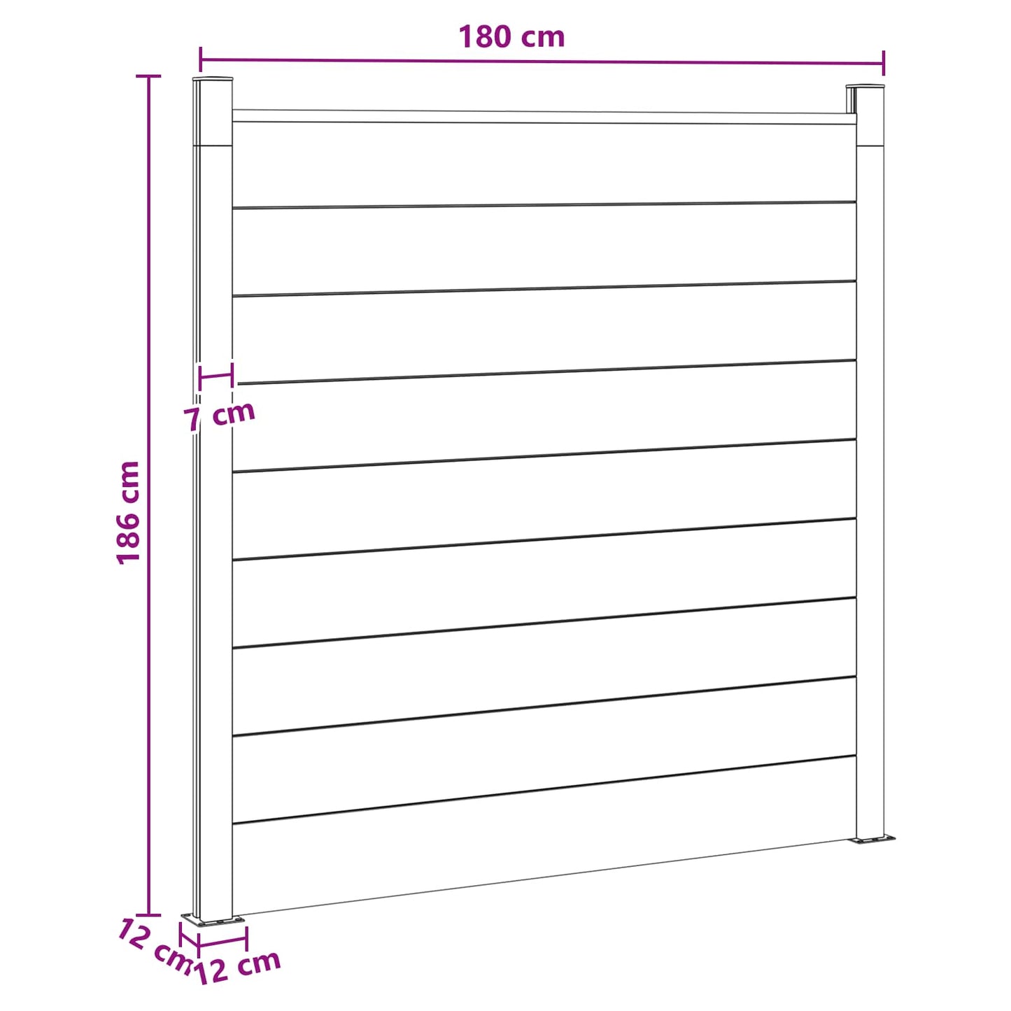 Gjerdeplate WPC og Aluminium Brun