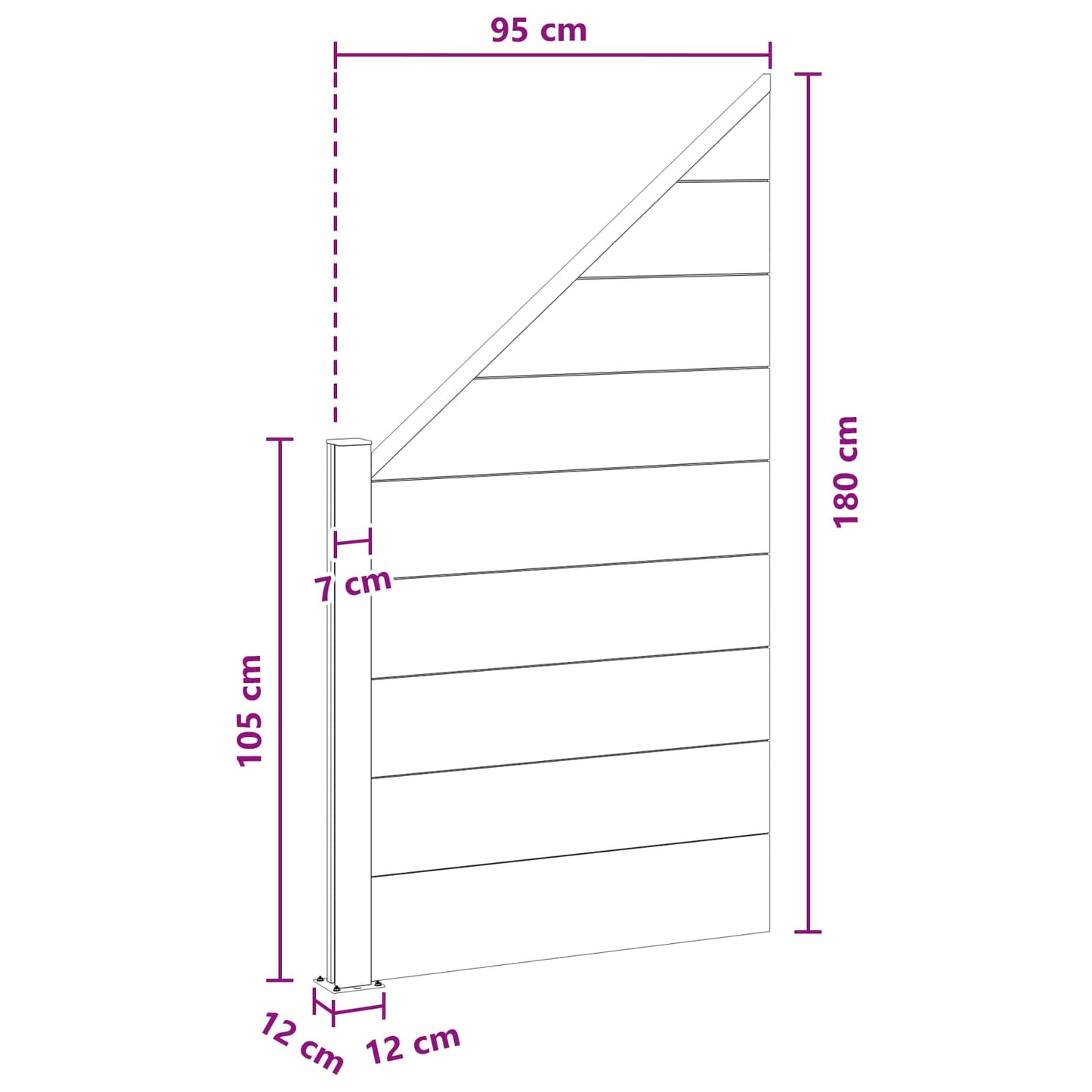 Gjerdeplate WPC og Aluminium Svart