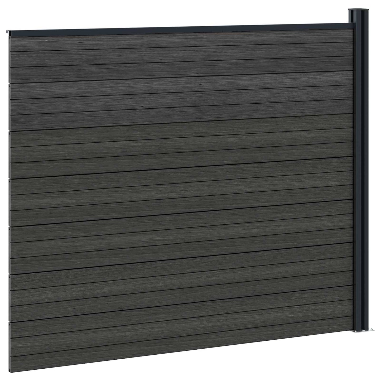 Gjerdeplate WPC og Aluminium Svart