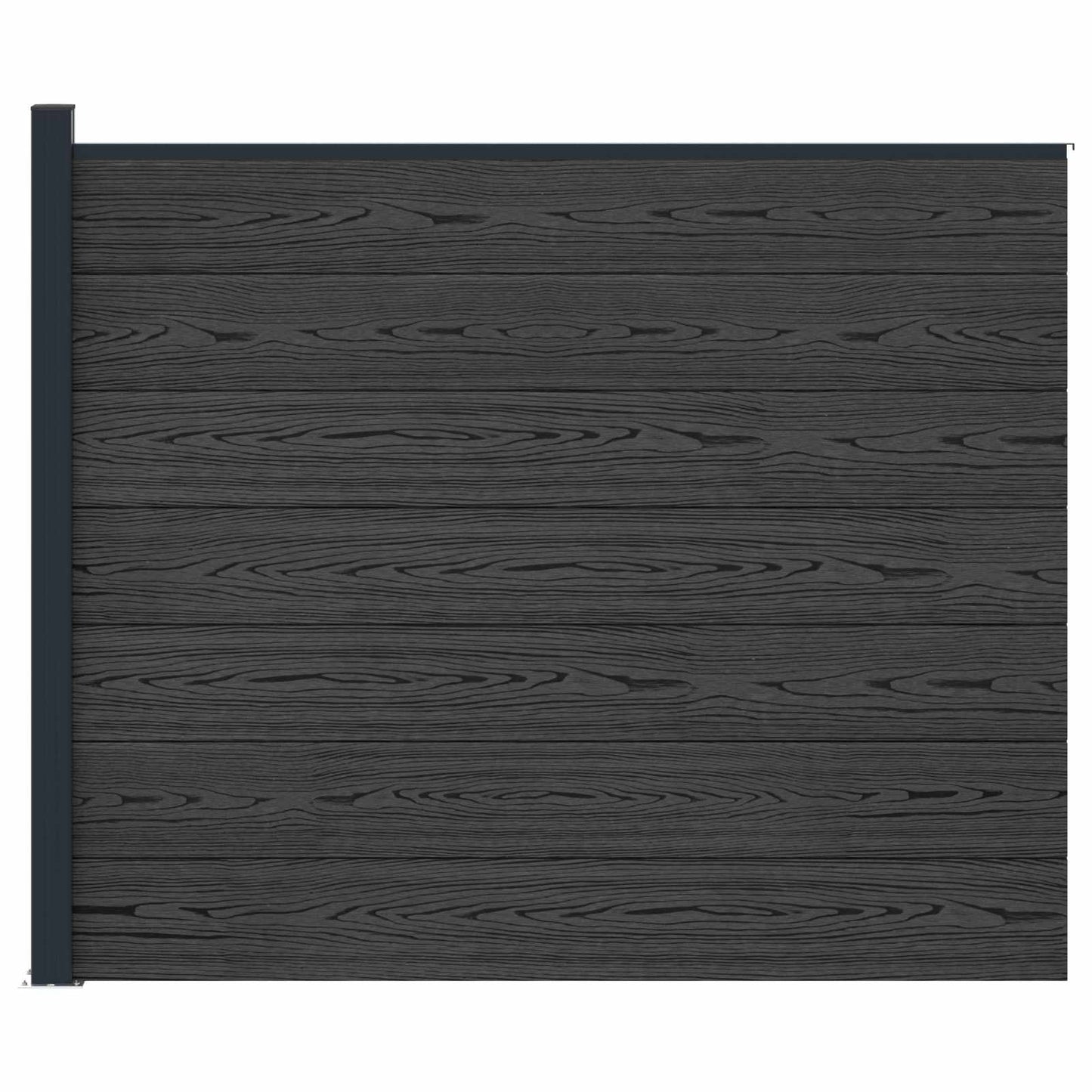 Gjerdeplate WPC og Aluminium Svart
