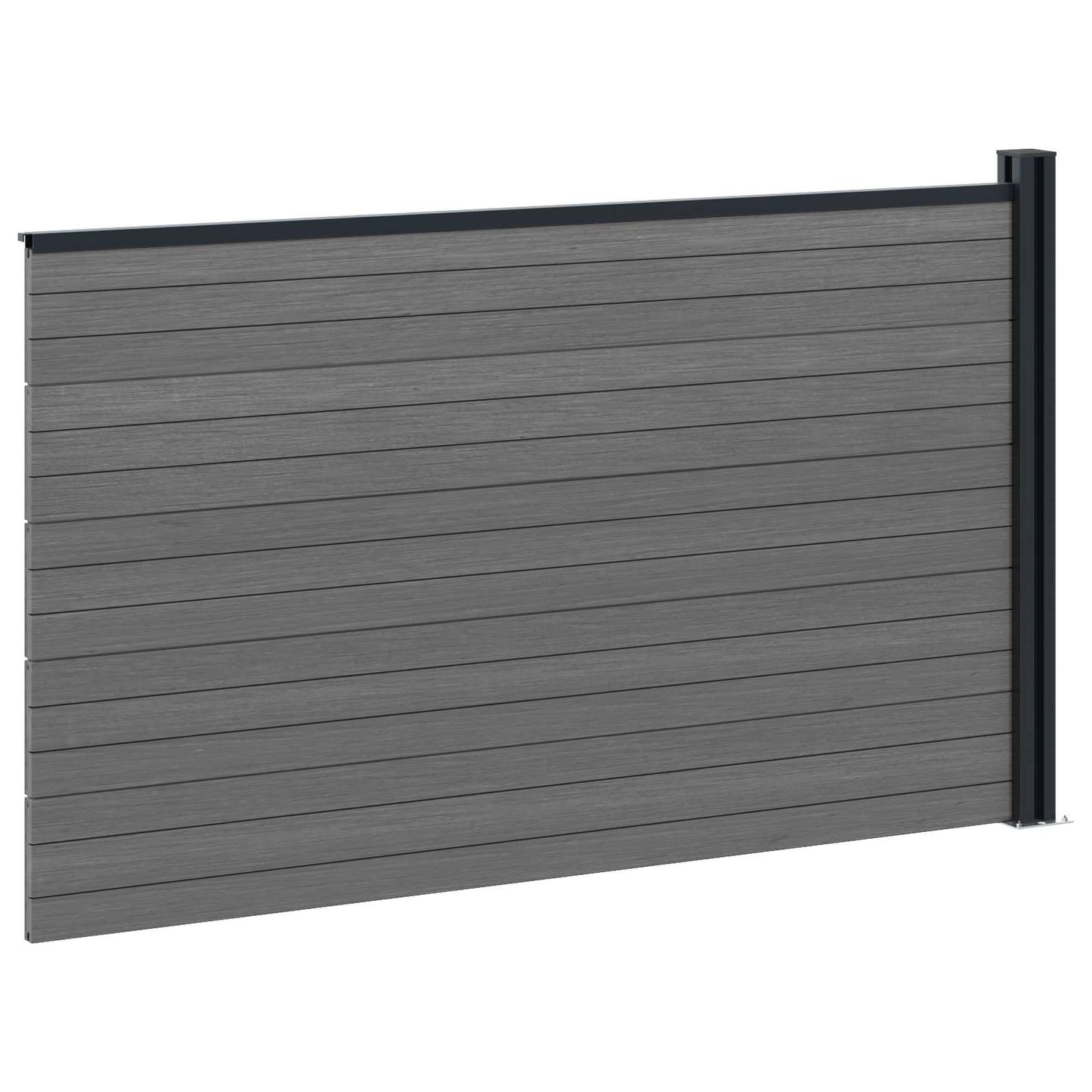 Gjerdeplate WPC og Aluminium Grå
