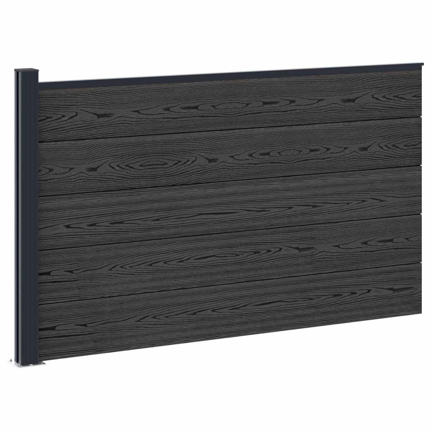 Gjerdeplate WPC og Aluminium Svart