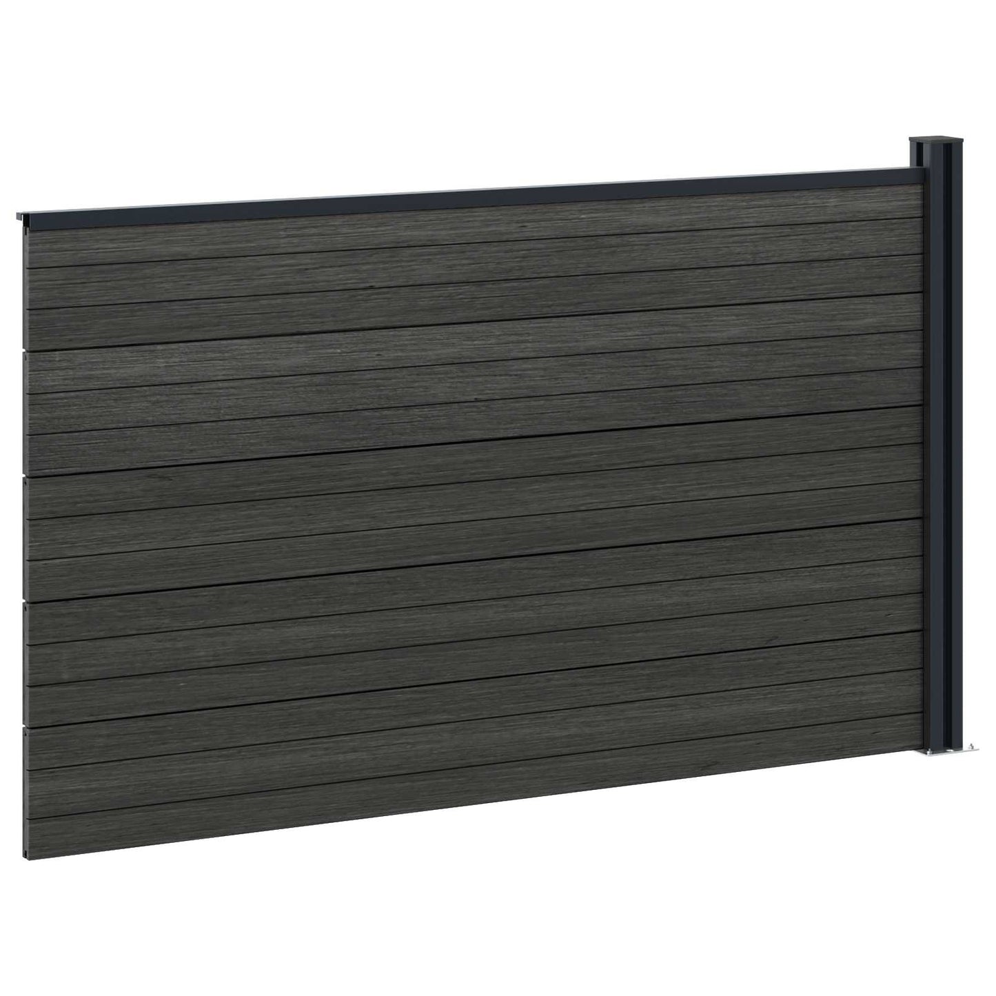 Gjerdeplate WPC og Aluminium Svart