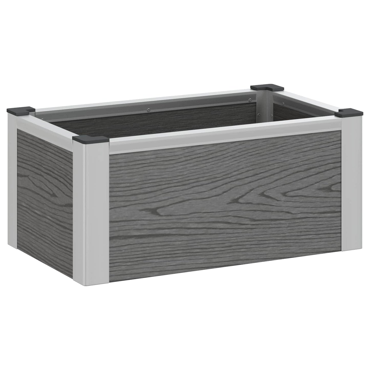 Høybed Grå 50 x 30 x 22 cm WPC og Aluminium