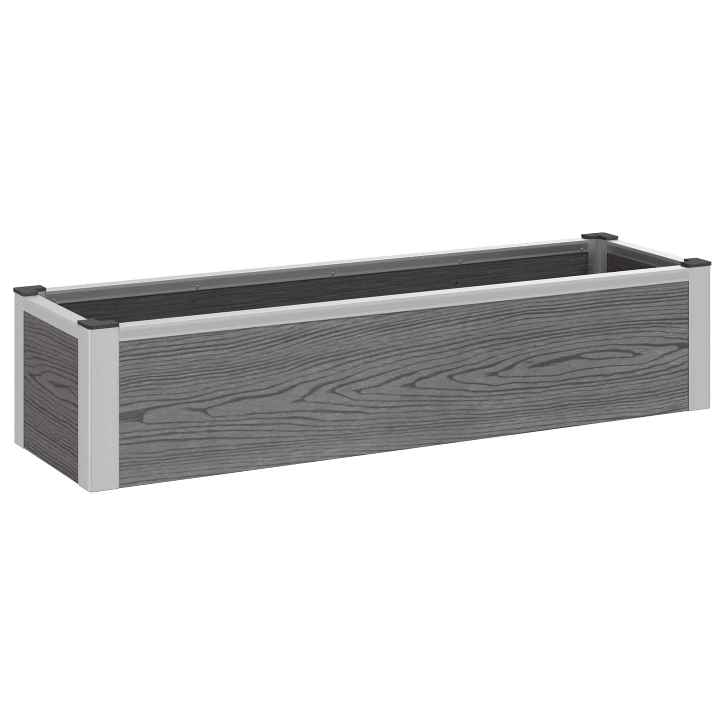 Høybed Grå 100 x 30 x 22 cm WPC og Aluminium