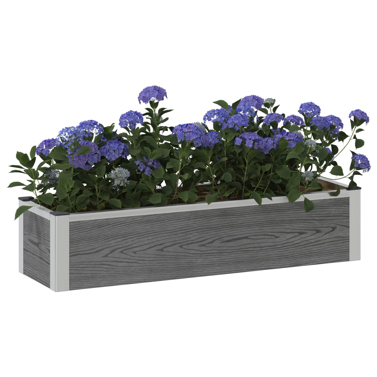 Høybed Grå 100 x 30 x 22 cm WPC og Aluminium