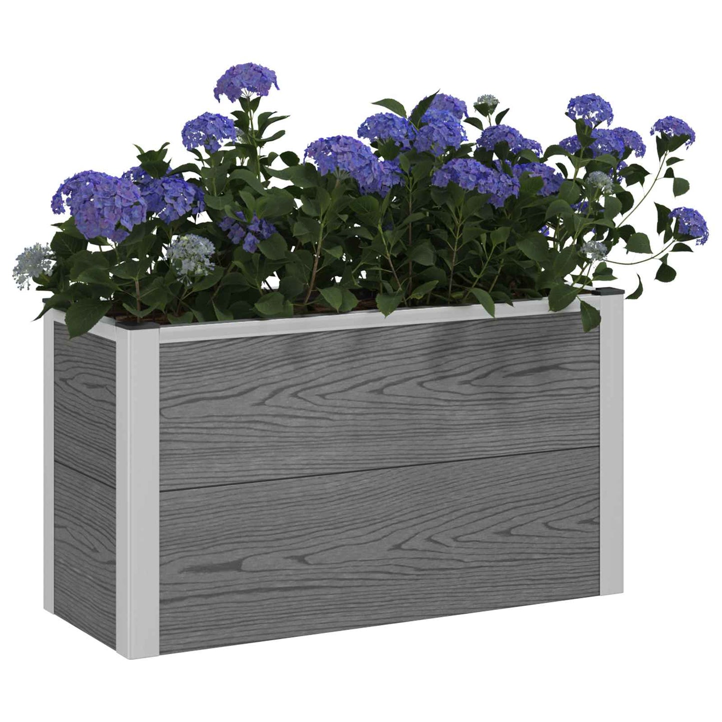 Høybed Grå 75 x 30 x 42 cm WPC og Aluminium