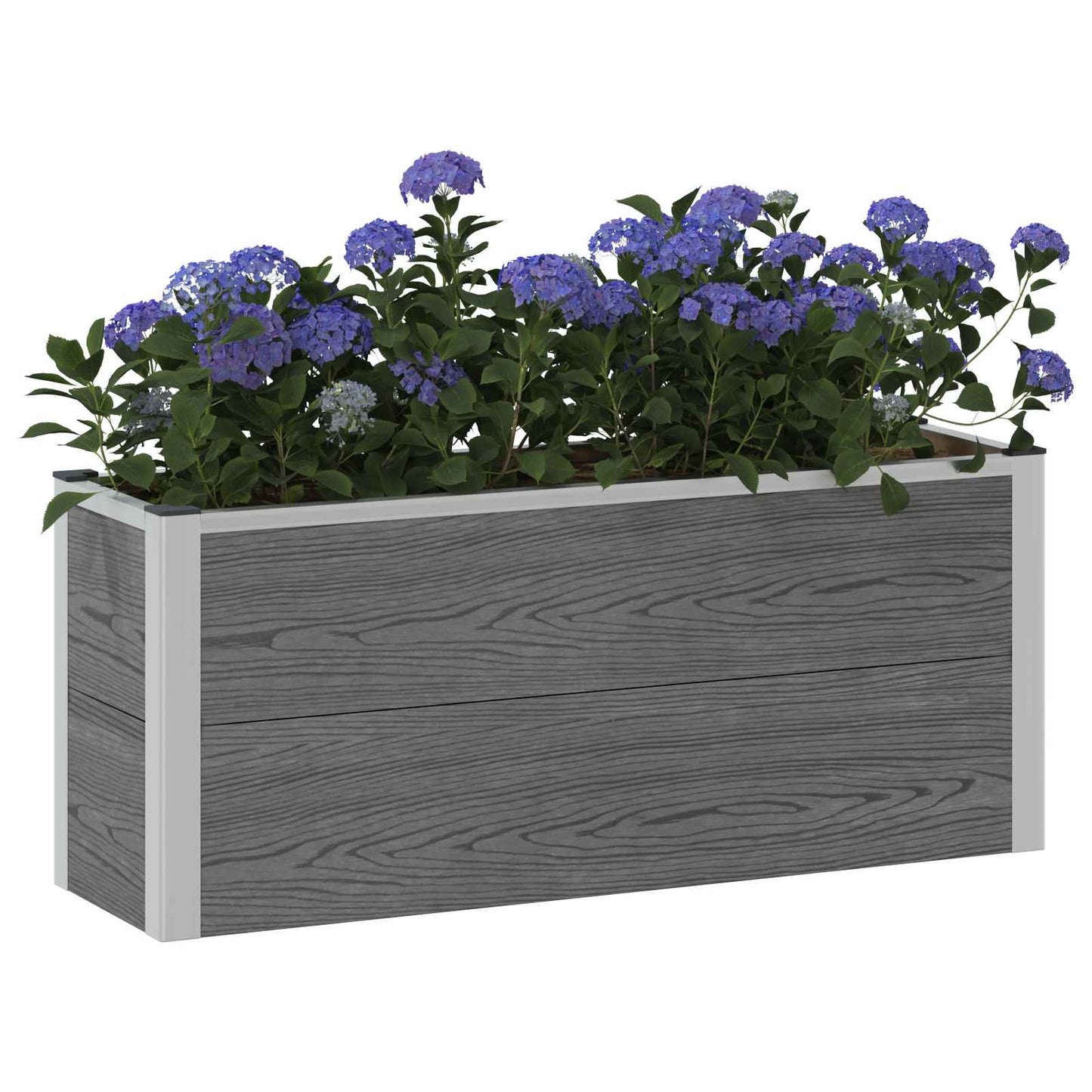 Høybed Grå 100 x 30 x 42 cm WPC og Aluminium