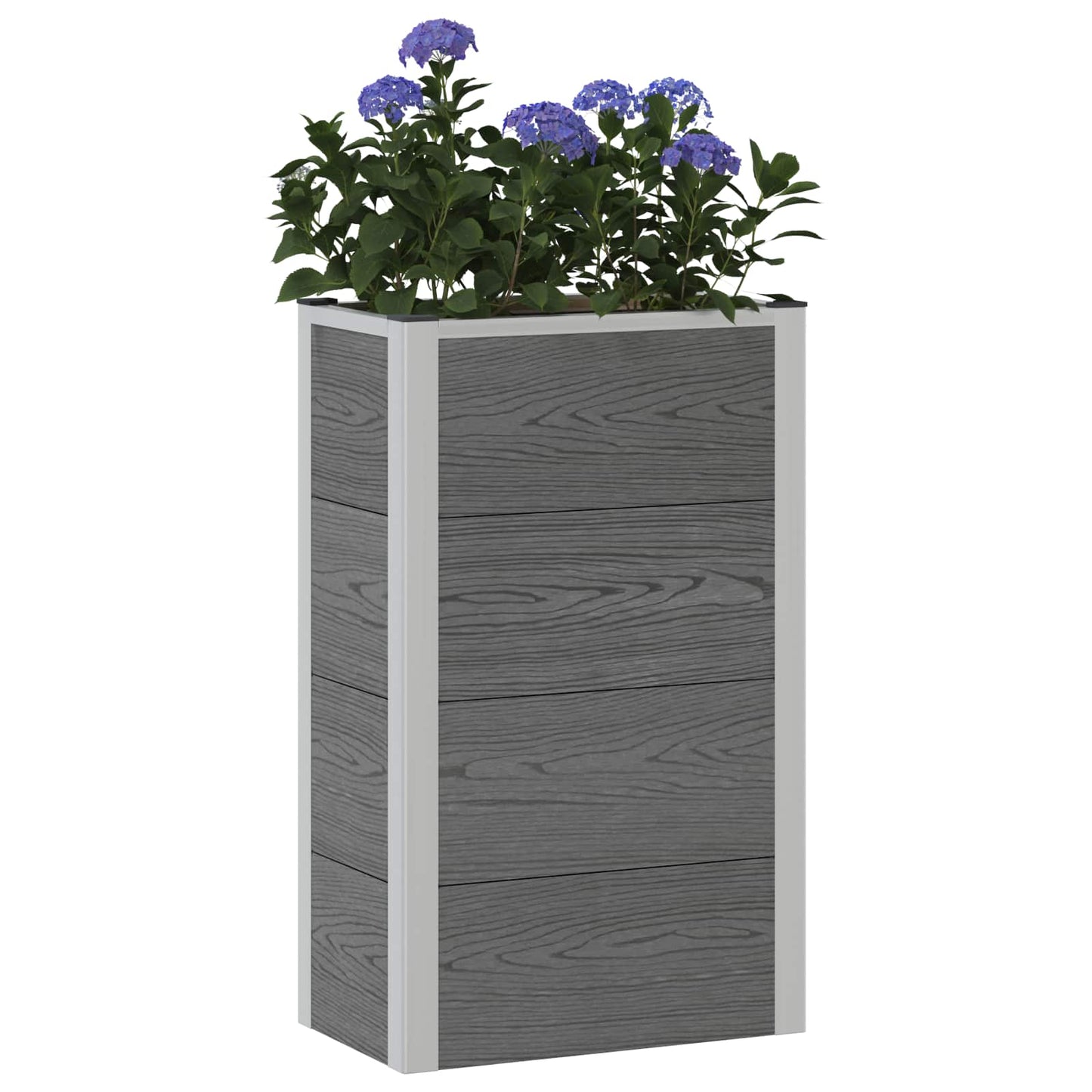 Høybed Grå 50 x 30 x 82 cm WPC og Aluminium