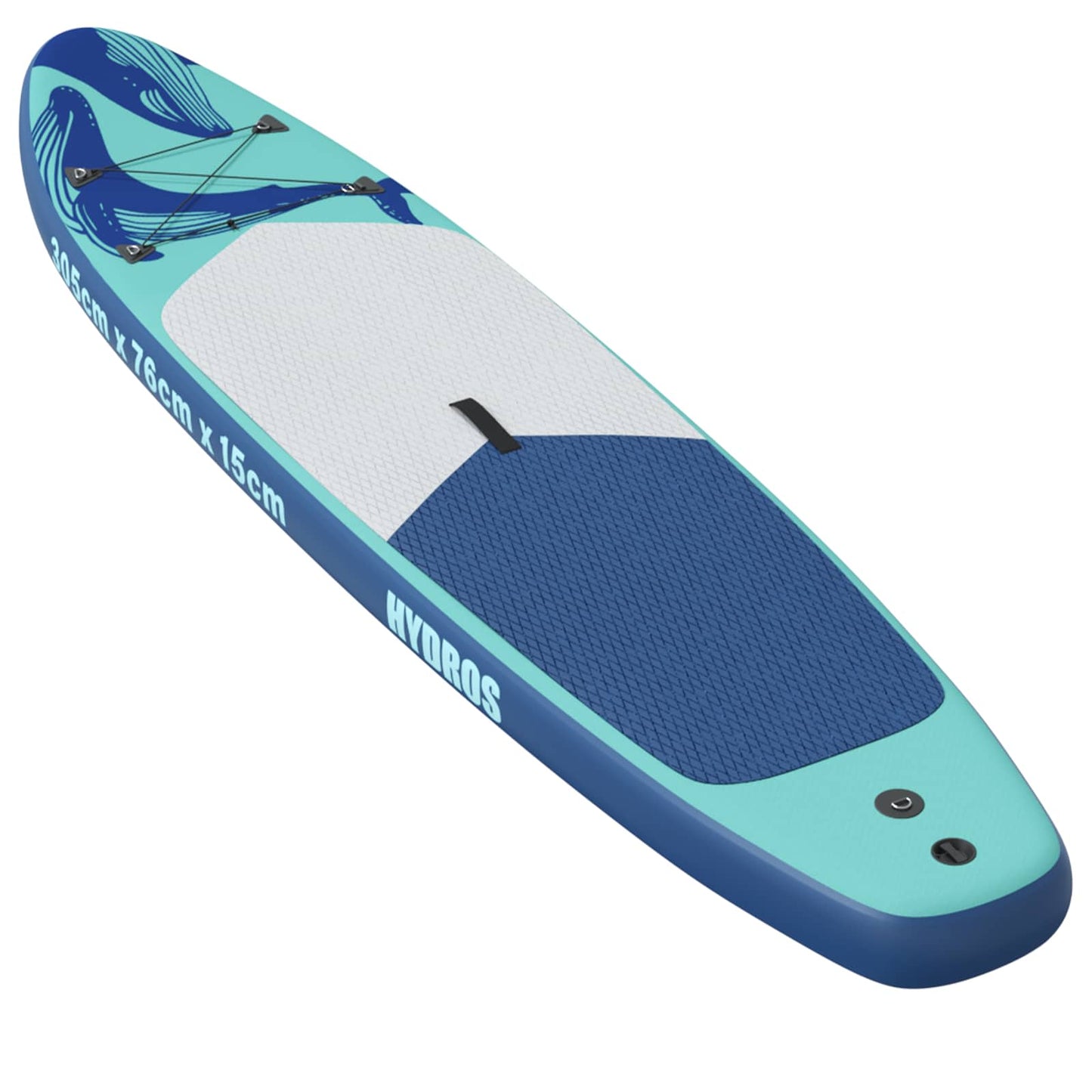 Oppblåsbar Stand Up Paddle Board HYDROS 305 x 76 x 15 cm Turkis