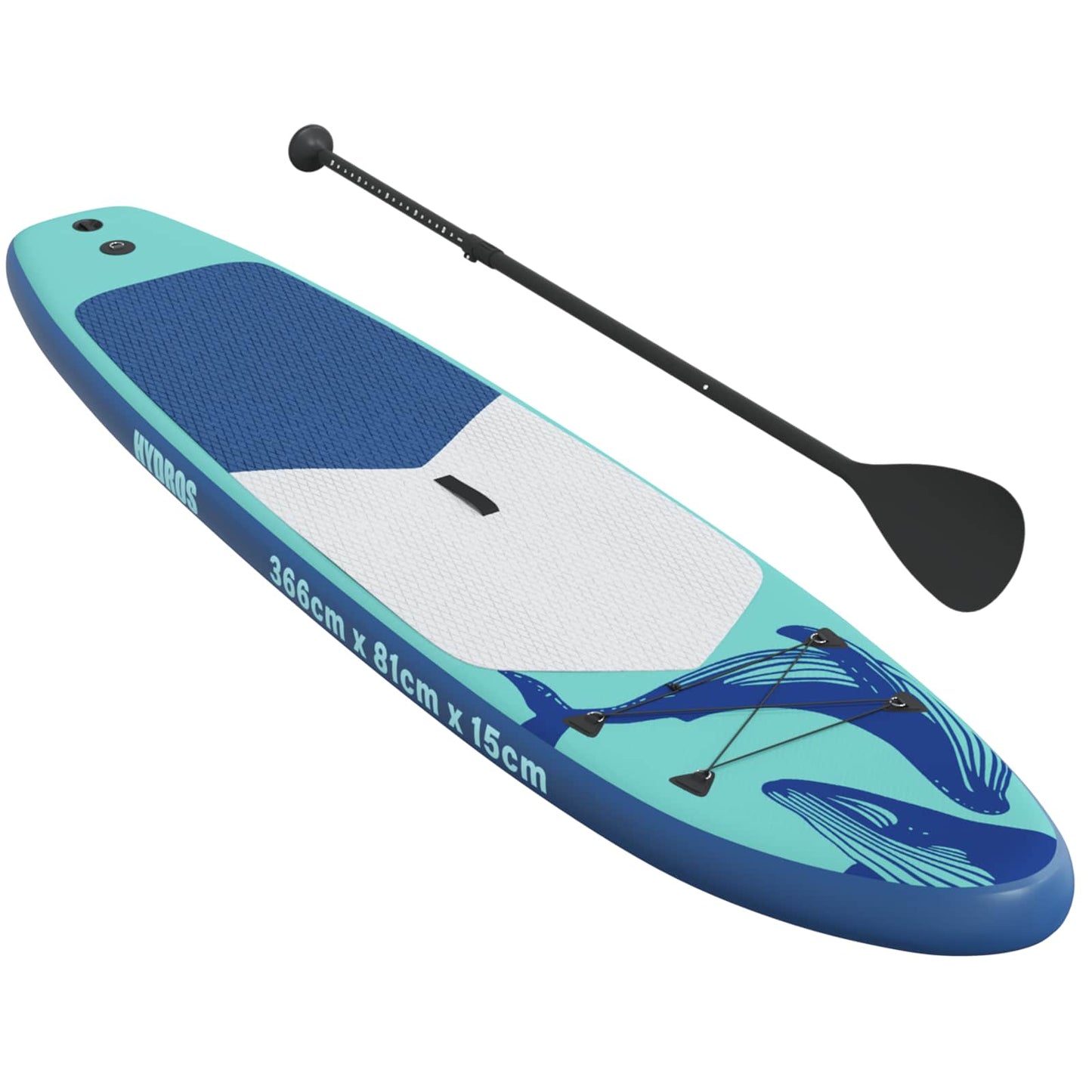 Oppblåsbar Stand Up Paddle Board HYDROS 366 x 81 x 15 cm Turkis