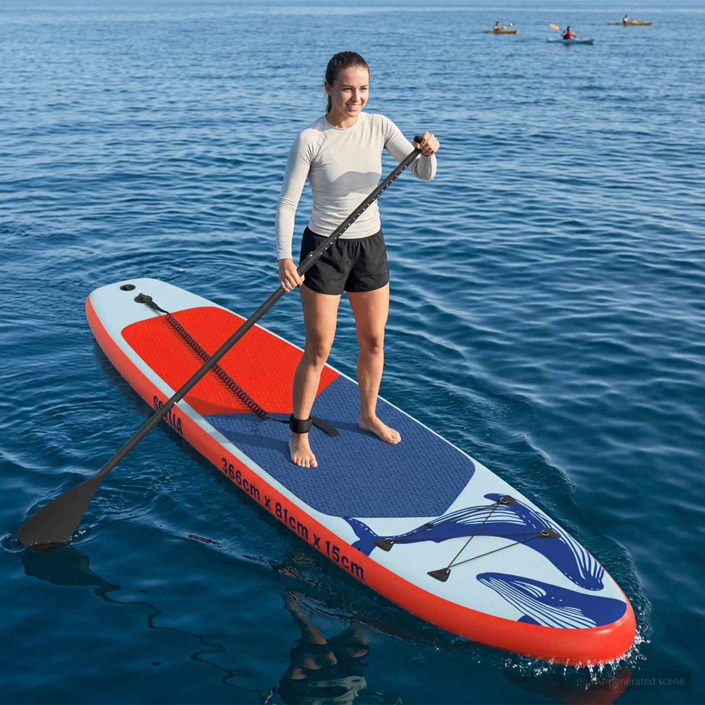 Oppblåsbar Stand Up Paddle Board SCYLLA 366 x 81 x 15 cm Blå