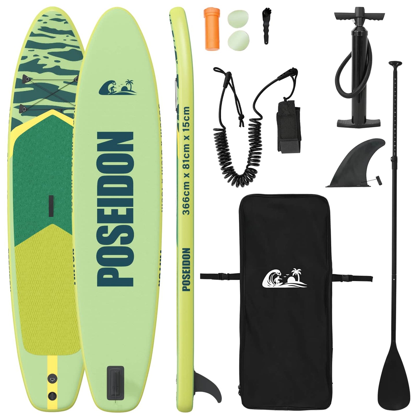 Oppblåsbar Stand Up Paddle Board POSEIDON 366 x 81 x 15 cm for