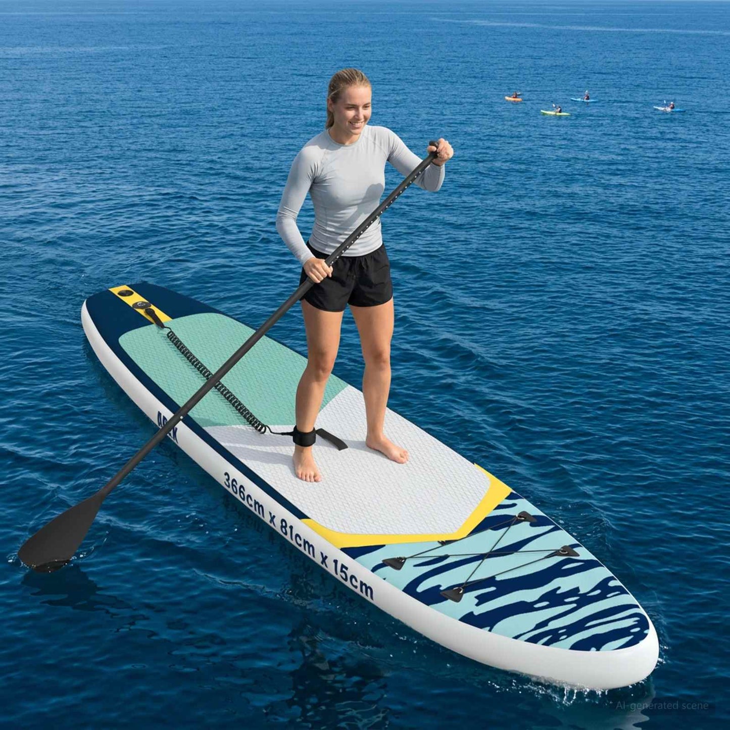 Oppblåsbar Stand Up Paddle Board APEX 366 x 81 x 15 cm Blå for