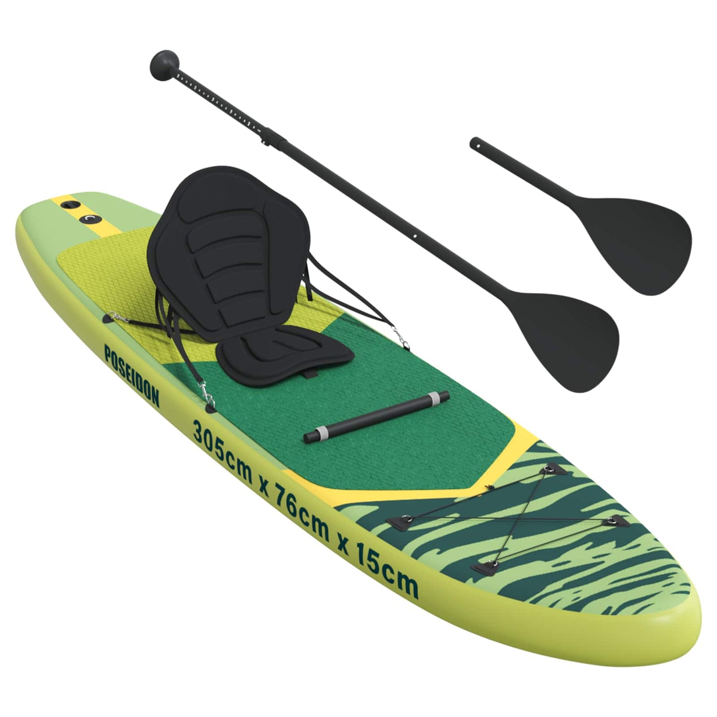 SUP-brett med sete 2-i-1 POSEIDON 305 x 76 x 15 cm Grønn for