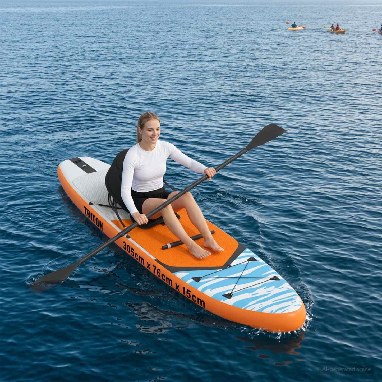 SUP-brett med sete 2-i-1 TRITON 305 x 76 x 15 cm Blå for