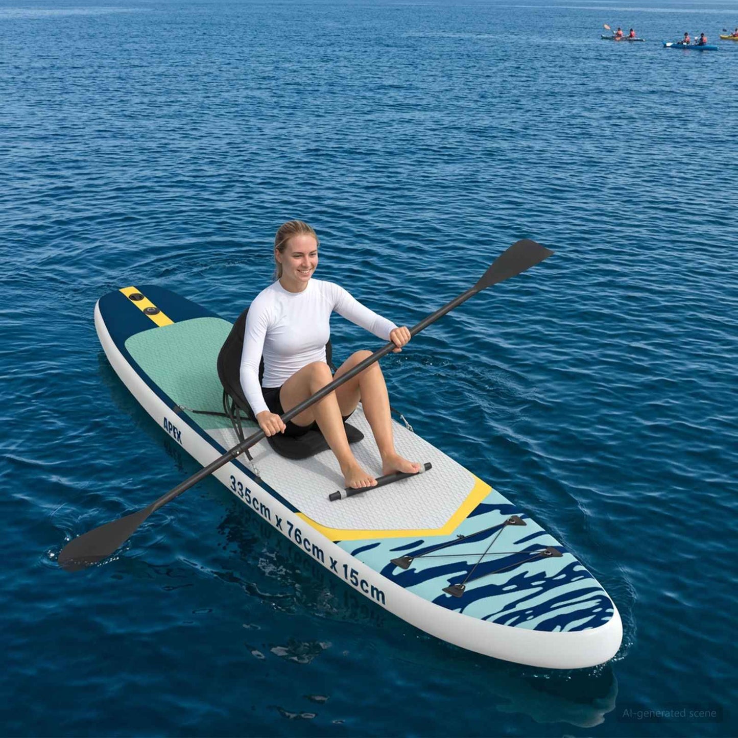 SUP-brett med sete 2-i-1 APEX 335 x 76 x 15 cm Blå for