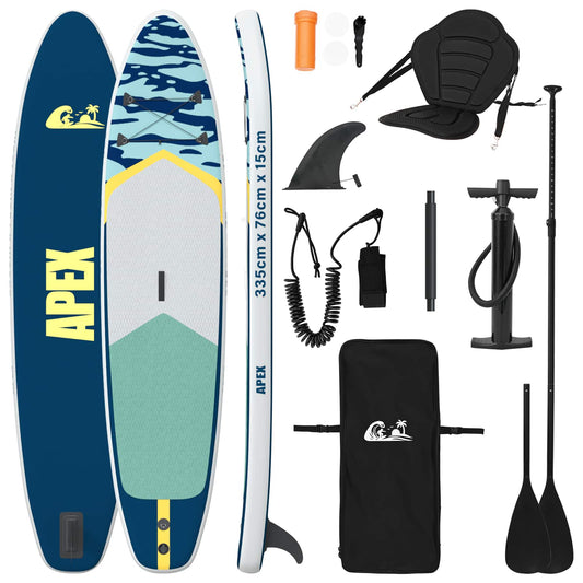 SUP-brett med sete 2-i-1 APEX 335 x 76 x 15 cm Blå for