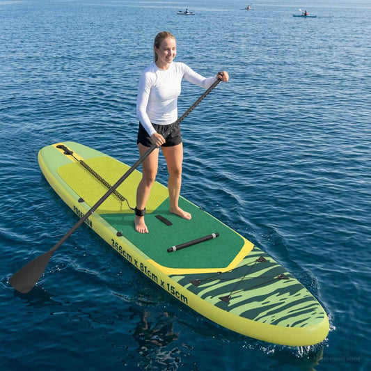 SUP-brett med sete 2-i-1 POSEIDON 366 x 81 x 15 cm Grønn for