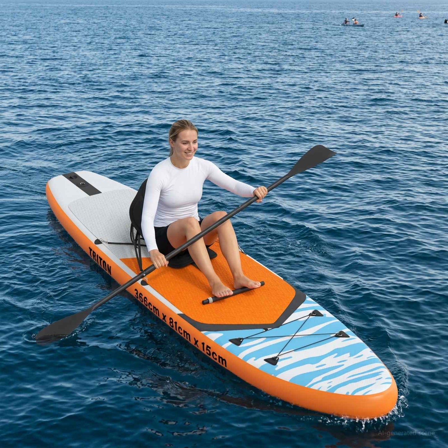 SUP-brett med sete 2-i-1 TRITON 366 x 81 x 15 cm Blå for