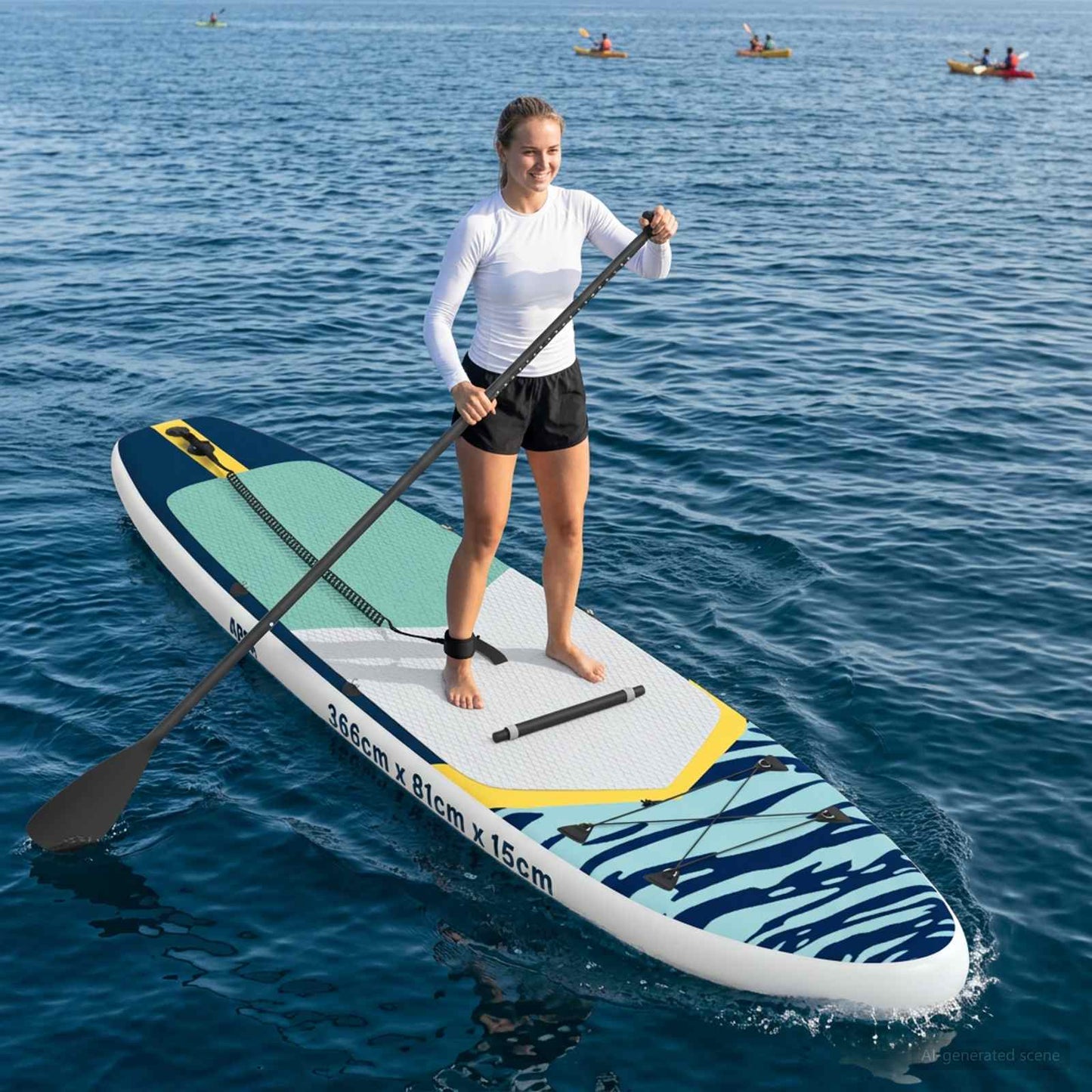 SUP-brett med sete 2-i-1 APEX 366 x 81 x 15 cm Blå for