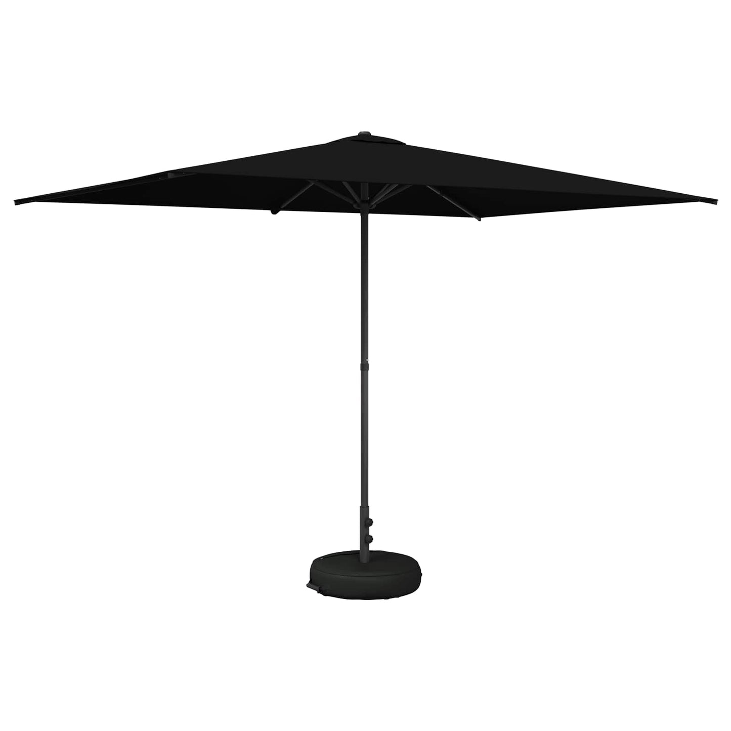 Hageparasol med base 200 x 300 cm Polyester Rektangulær Svart