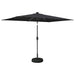 Hageparasol med LED-lamper og fot 200 x 300 cm Polyester
