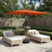 Hageparasol med LED-lamper og fot 200 x 300 cm Polyester