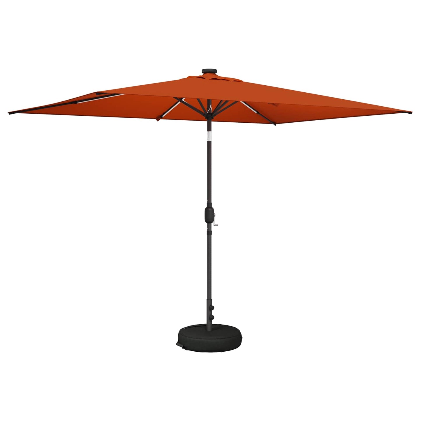 Hageparasol med LED-lamper og fot 200 x 300 cm Polyester