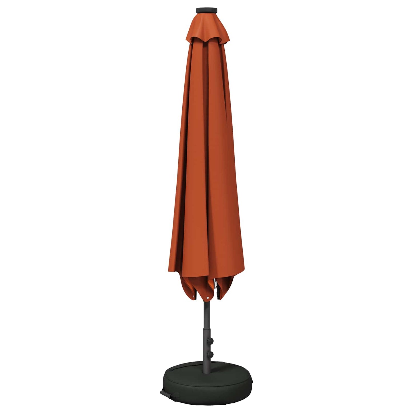 Hageparasol med LED-lamper og fot 200 x 300 cm Polyester