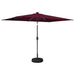 Hageparasoll med LED-lamper 200 x 300 cm Polyester Bordeaux Rød