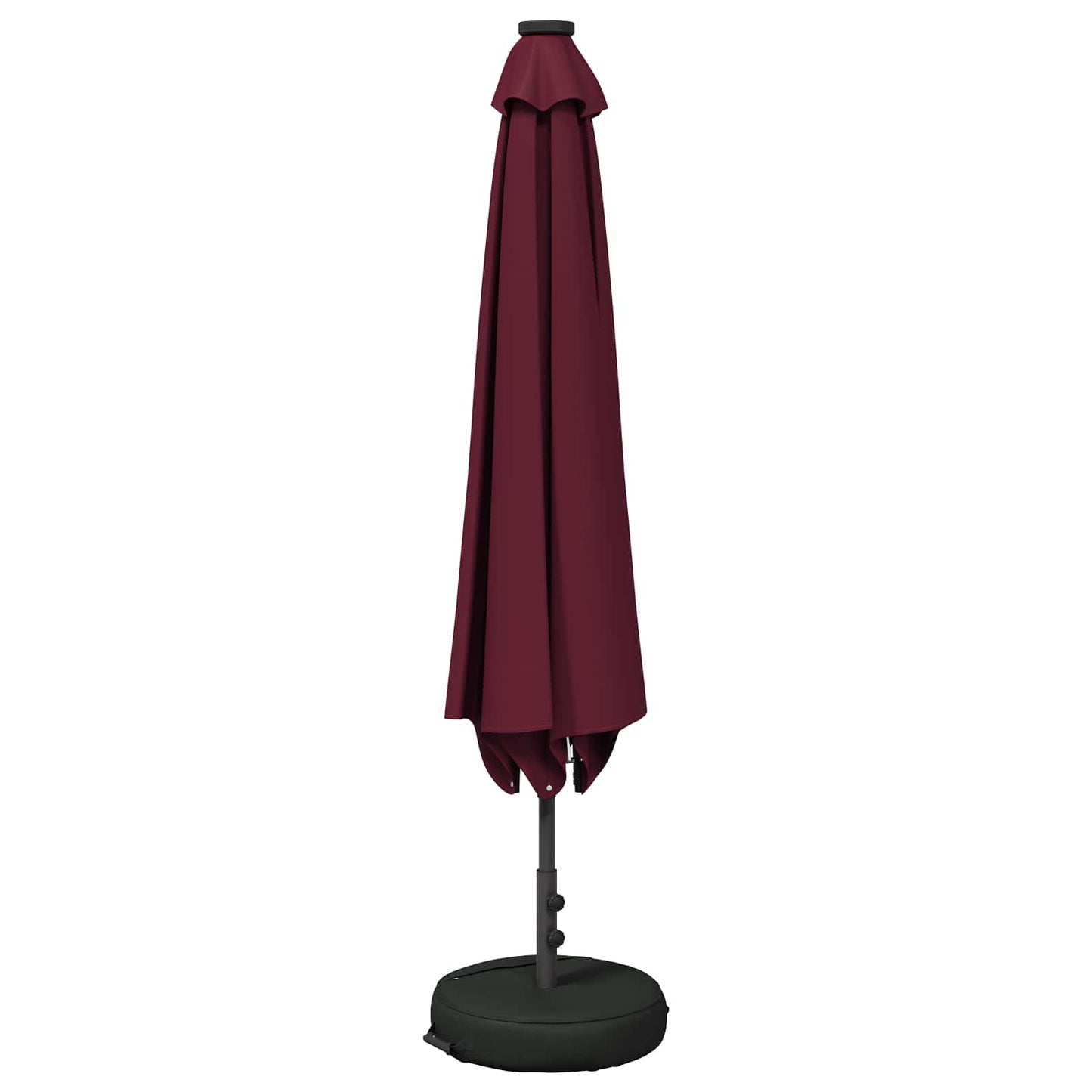 Hageparasoll med LED-lamper 200 x 300 cm Polyester Bordeaux Rød
