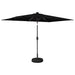 Hageparasoll med LED-lamper 200 x 300 cm Polyester Svart