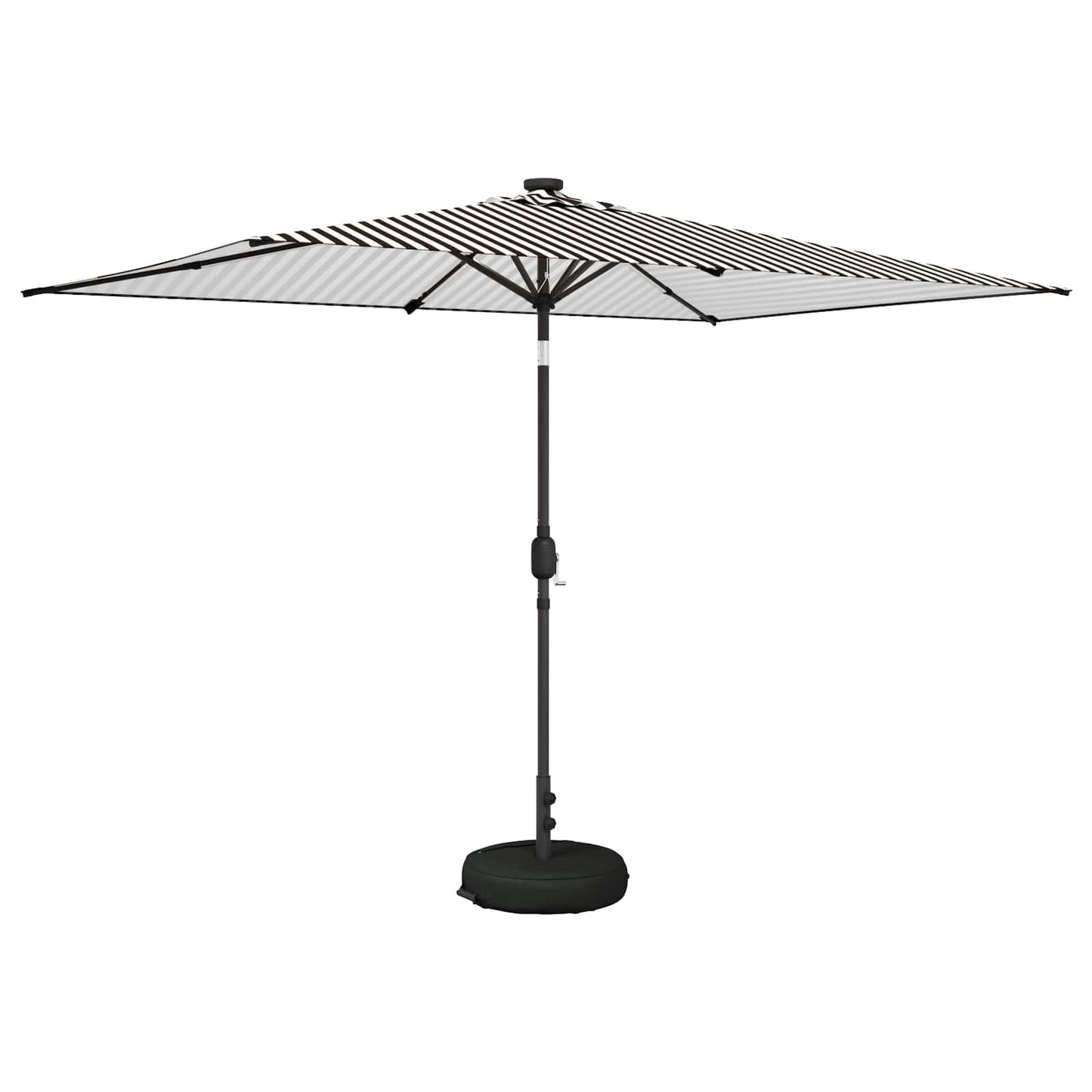 Hageparasol med LED-lamper og fot 200 x 300 cm Polyester