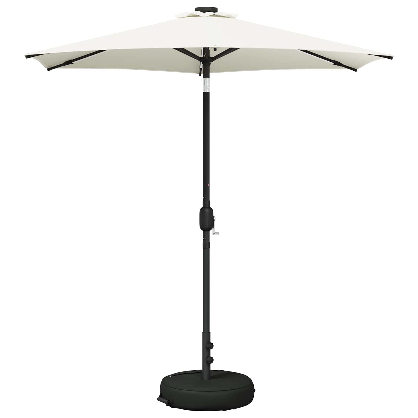 Hageparasoll med LED-lamper 230 x 230 cm Polyester Krem