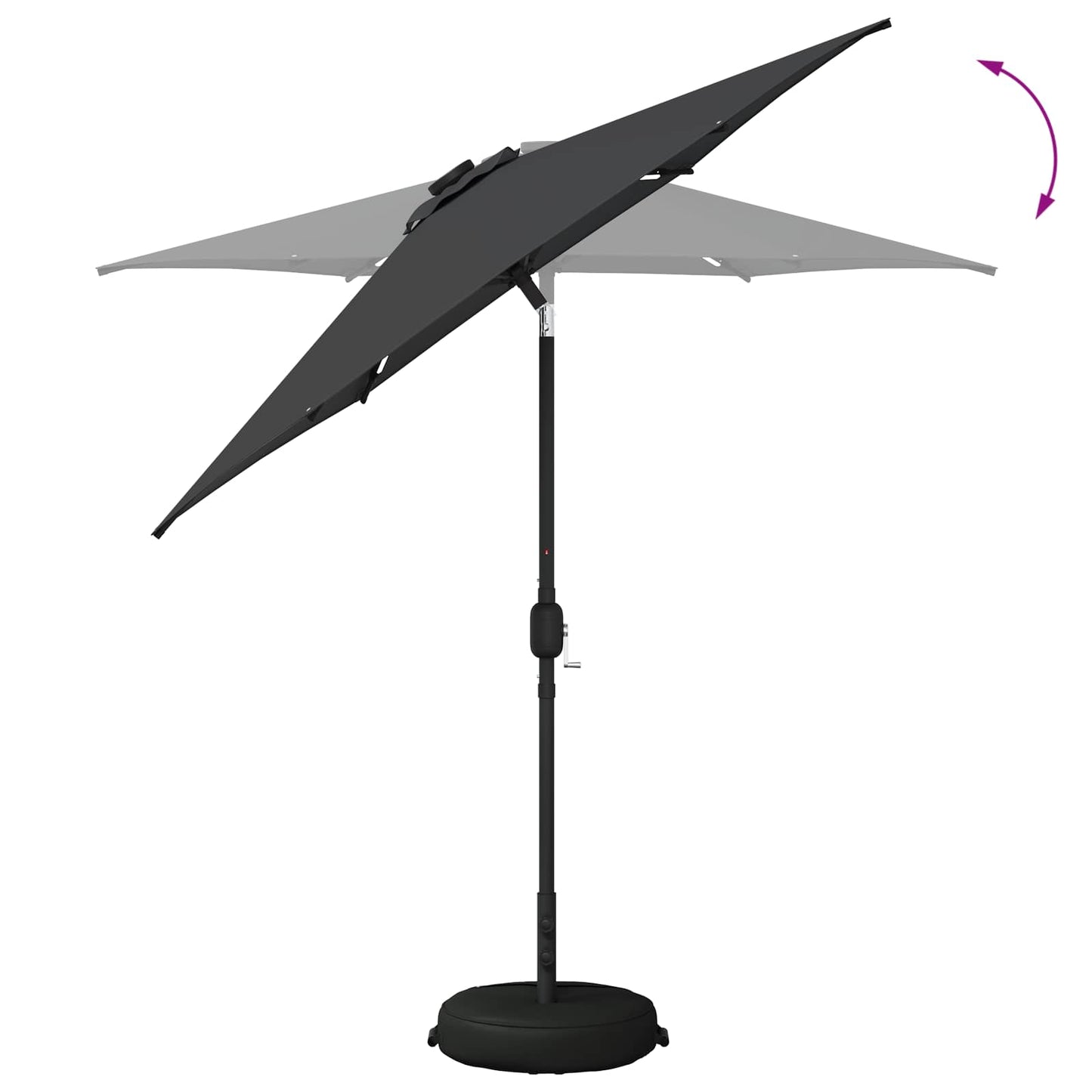 Hageparasol med LED-lamper og fot 230 x 230 cm Polyester