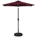 Hageparasoll med LED-lamper 230 x 230 cm Polyester Bordeaux Rød