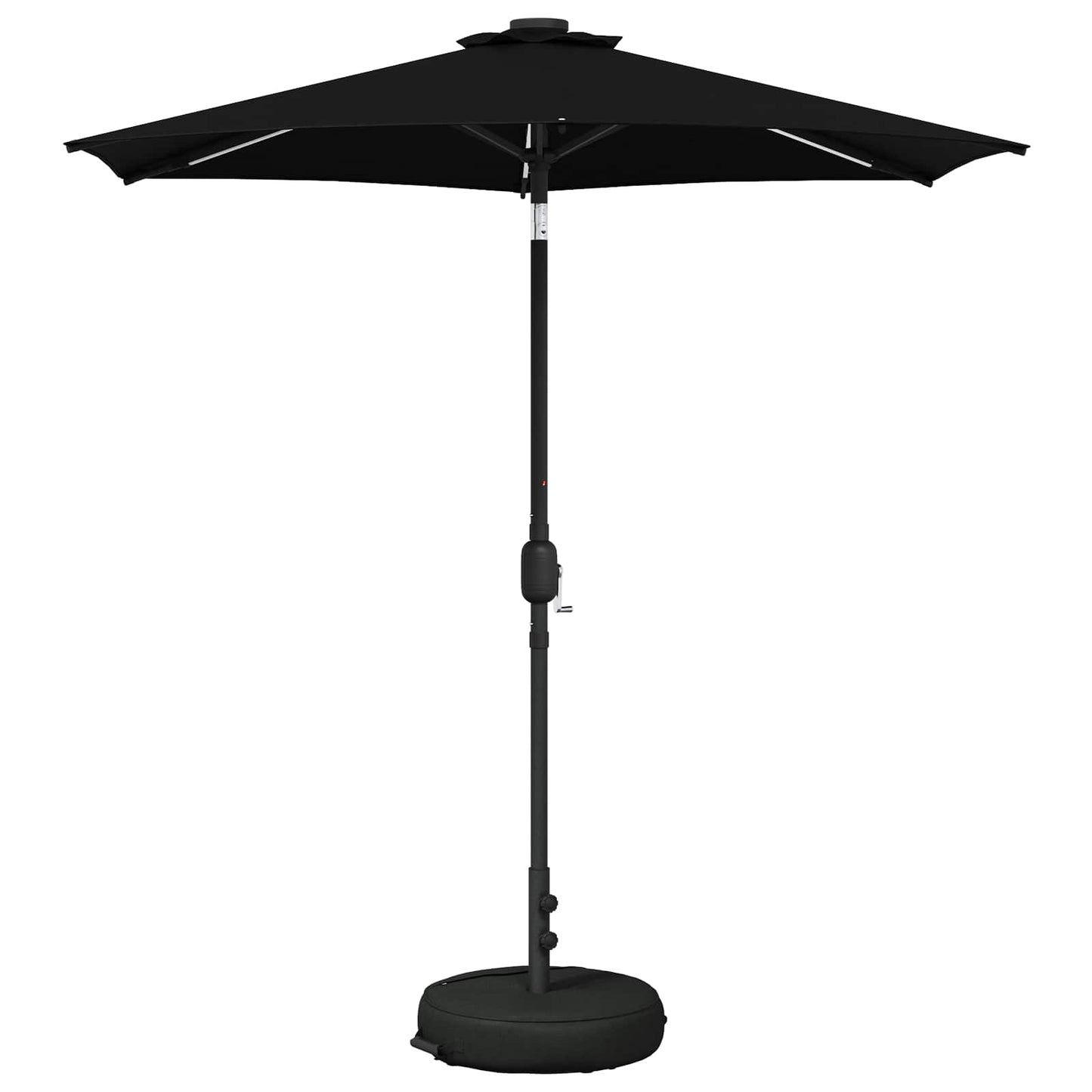 Hageparasoll med LED-lamper 230 x 230 cm Polyester Svart