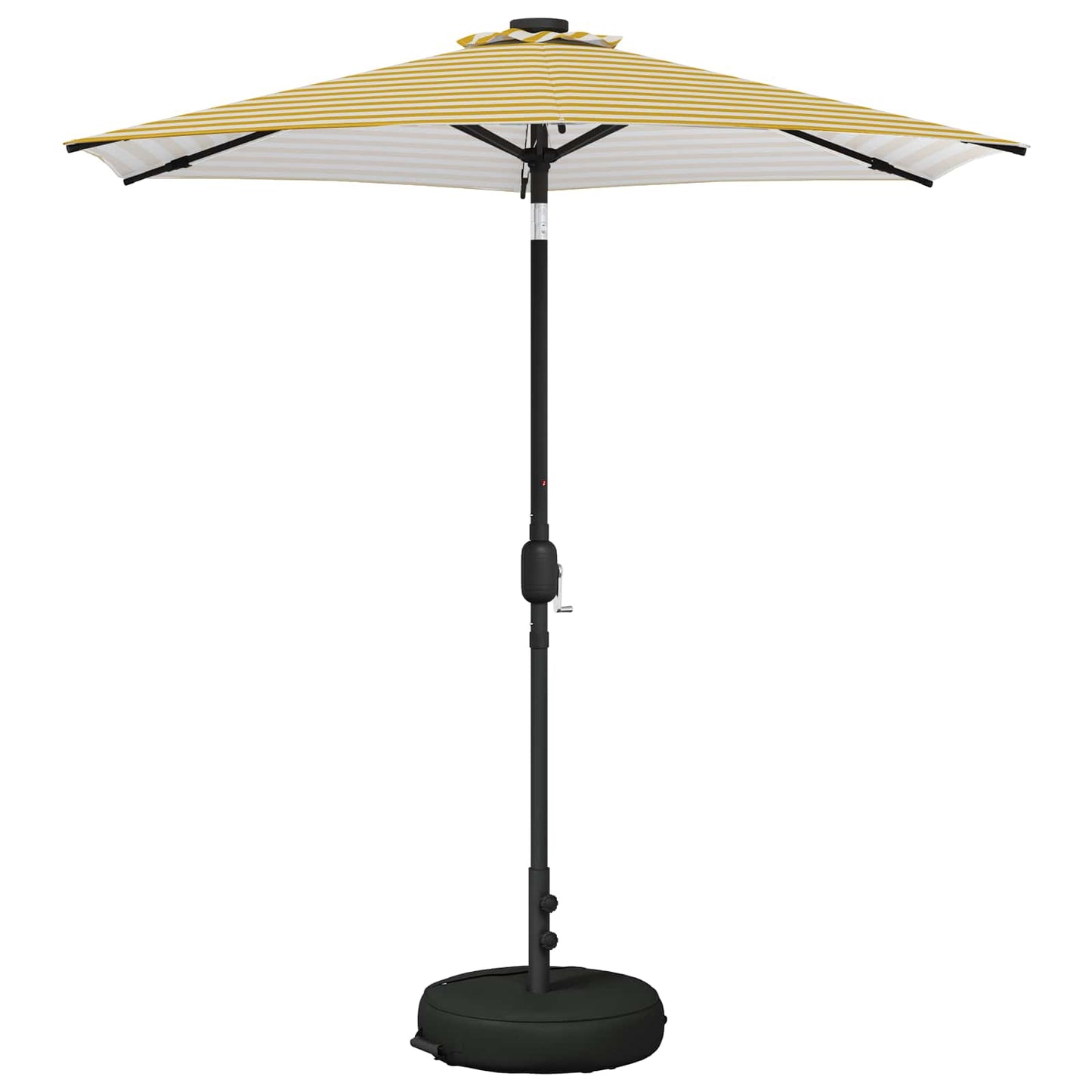 Hageparasoll med LED-lamper 230 x 230 cm Polyester Gul og hvit